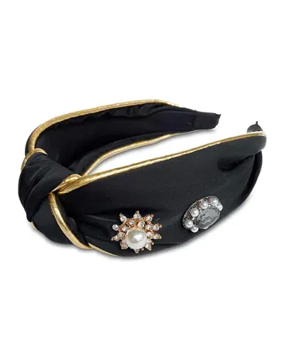 Locks & Mane Jeweled Knotted Headband In Black