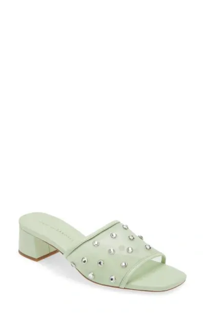 Loeffler Randall Brooke Crystal Mesh Mule Sandals In Seafoam