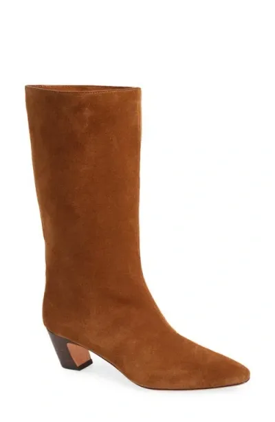 Loeffler Randall Cleo Kicked Heel Calf Boots Cacao