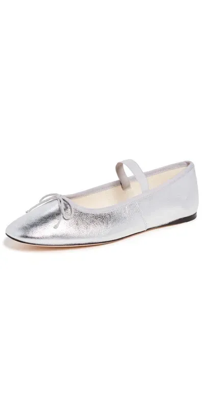 Loeffler Randall Leonie Soft Ballet Flats Silver In Metallic Silver