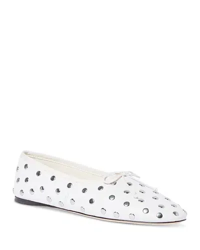 Loeffler Randall Landon Leather Ballet Flats In Ivory