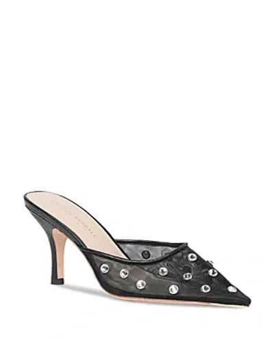 Loeffler Randall Women's Paloma 80mm Embellished Mesh Mules In Black