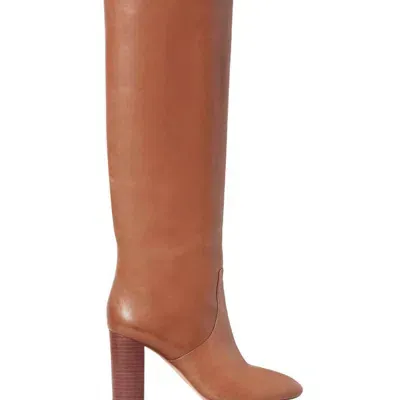 Loeffler Randall + Net Sustain Goldy Leather Knee Boots In Brown