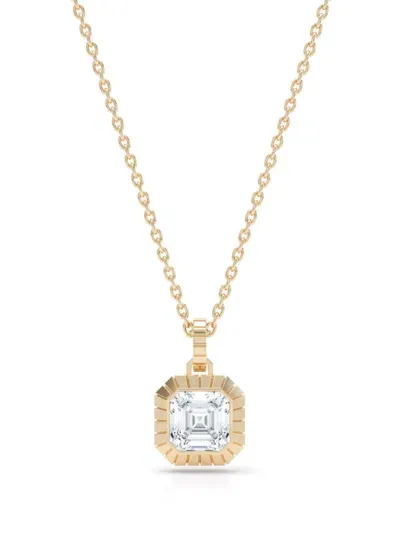 Loev Eternity Engraved Asscher Pendant In Yellow