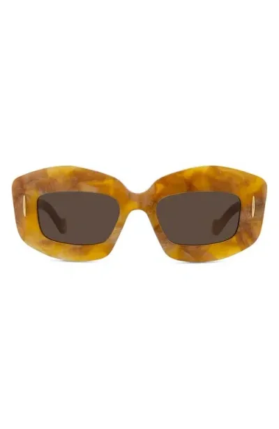 Loewe Anagram 49mm Small Rectangular Sunglasses In Havana/other/brown