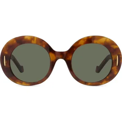 Loewe Anagram 50mm Oval Sunglasses In Blonde Havana/green