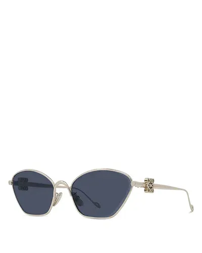 Loewe Anagram Cat Eye Sunglasses, 57mm In Gold/denim