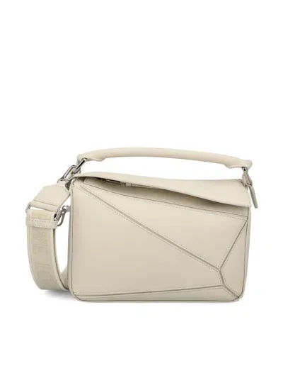 Loewe Anagram Embossed Small Puzzle Bag In White