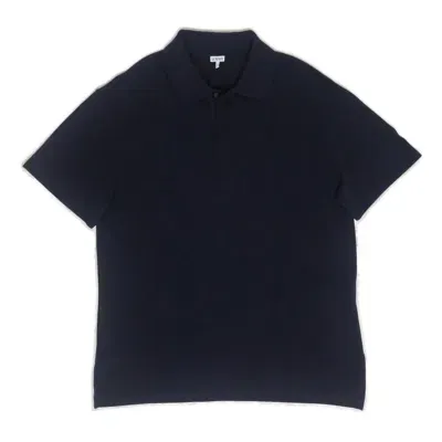 Loewe Anagram Embroidered Polo Shirt In Blue