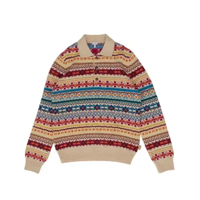 Loewe Anagram Jacquard Polo Jumper In Multi