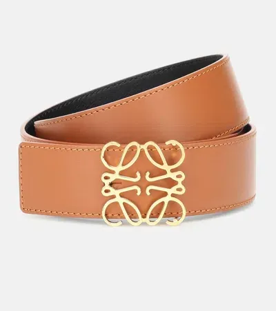 Loewe Anagram Leather Belt In Multicoloured