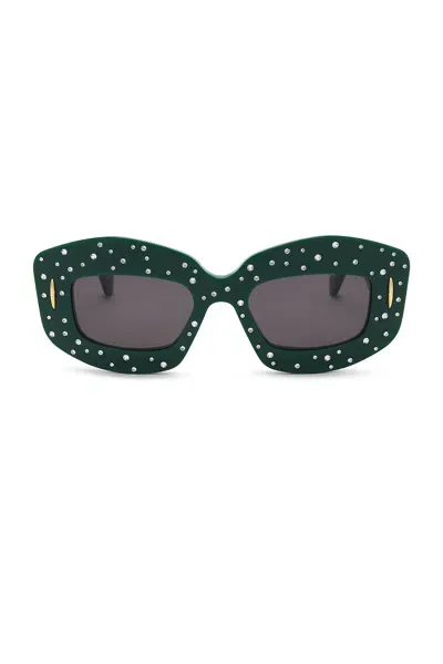 Loewe Anagram Starry Night Sunglasses In Shiny Dark Green & Smoke