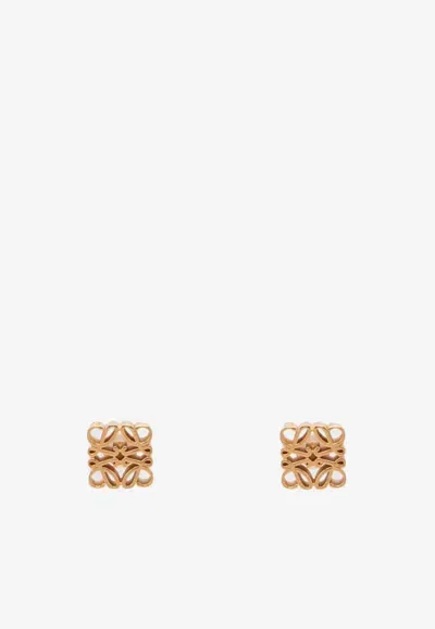 Loewe Anagram Stud Earrings In Gold