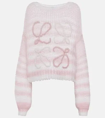 Loewe Anagram Wool-blend Sweater In Pink