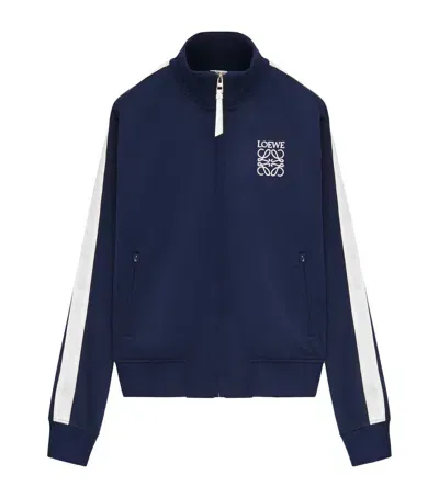 Loewe Anagram Zip-up Track Jacket In Blue