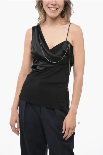 Loewe Asymmetric Draped Tank Top In Black