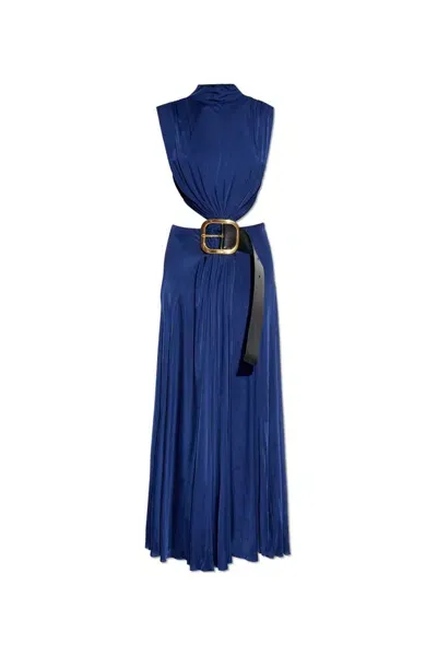 Loewe Back Slit Detailed Dress In Blue