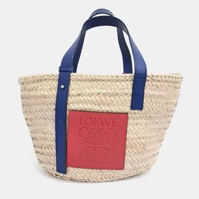 Pre-owned Loewe Basket Woven Tote Bag In Beige