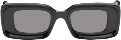 Loewe Black Rectangular Sunglasses In Gray