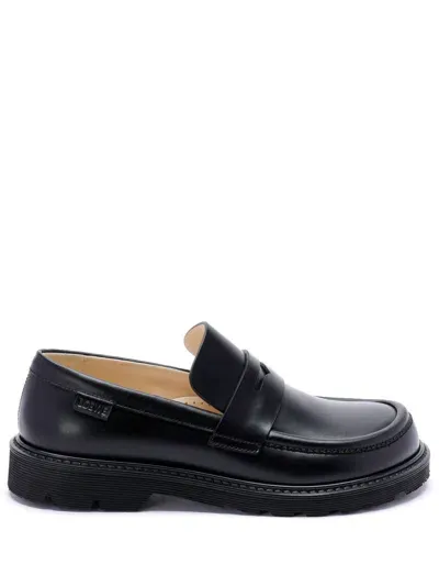 Loewe Blaze Leather Loafers In Black