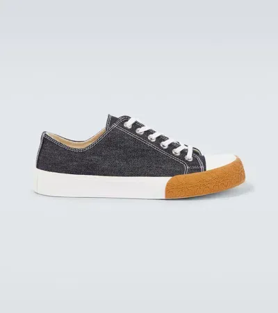 Loewe Bloc Denim Sneakers In Blue