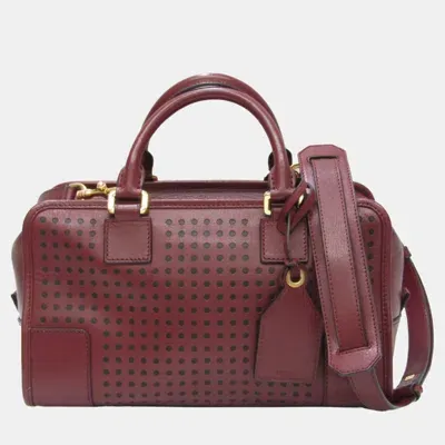 Pre-owned Loewe Bordeaux Leather Amazona Satchel In Burgundy