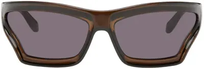 Loewe Brown Arch Mask Sunglasses In Light Brown/other/sm