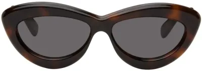 Loewe Brown Cat-eye Sunglasses In Dark Havana/smoke