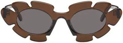 Loewe Brown Flower Sunglasses In Light Brown/other/sm