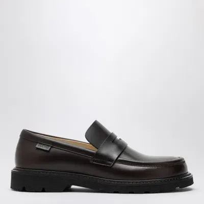 Loewe Blaze Faded-effect Leather Loafer In Brown