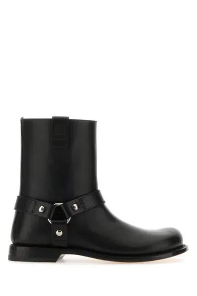 Loewe Black Leather Biker Boot From Paulas Ibiza Capsule For Women In Multicolor