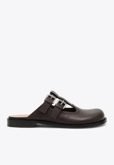 Loewe Campo Mary Jane Mules In Brown