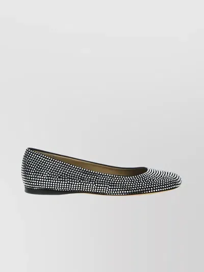 Loewe Chic Embellished Pointed Toe Ballet Flats In Black