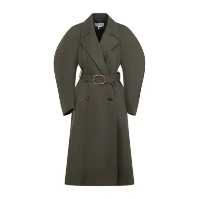 Loewe Loden Green Cotton Trench Coat