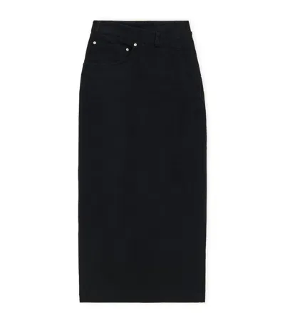 Loewe Cotton Deconstructed Midi Skirt In Black