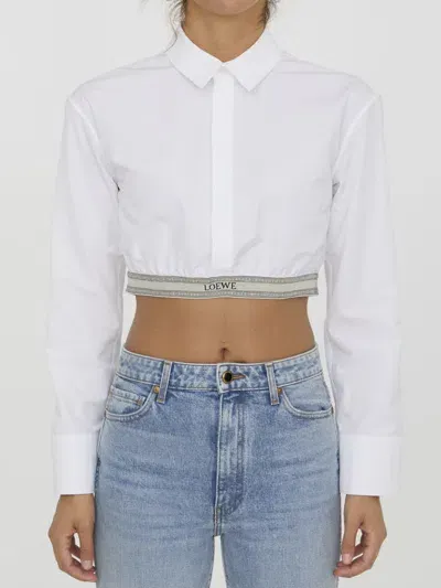 Loewe Cropped Shirt In Cotton In White