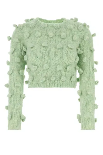 Loewe Cropped Sweater-s Nd  Female In Green