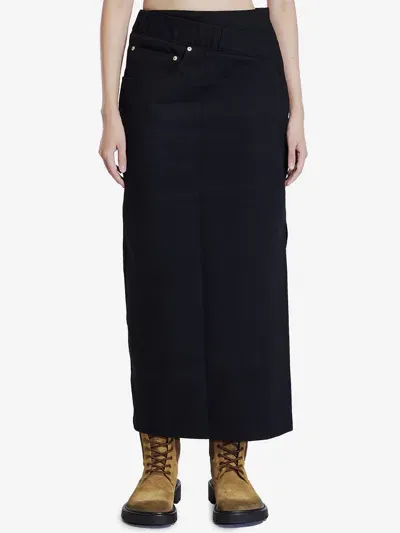 Loewe Deconstructed Skirt In Denim In Black