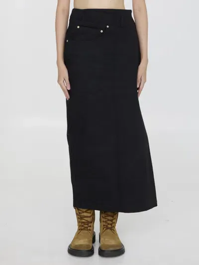 Loewe Deconstructed Skirt In Denim In Black