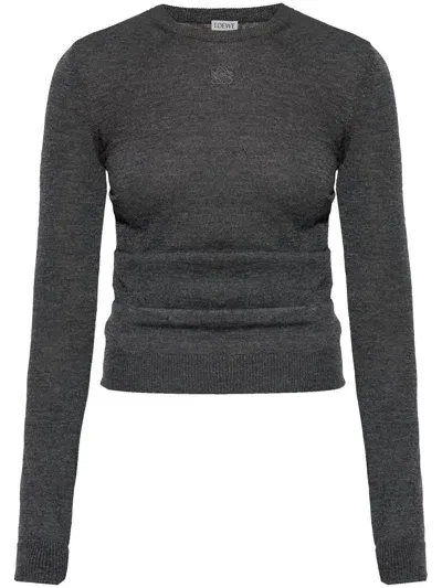 Loewe Draped Sweater In Gray