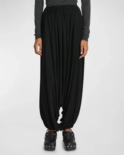 Loewe Draped Wide-leg Harem Trousers In Black