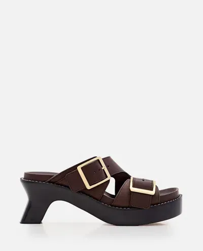 Loewe Ease Heel Slide Brown Leather