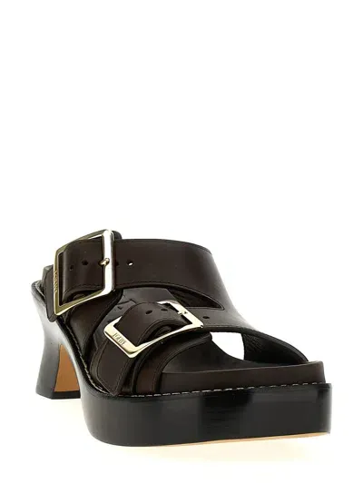 Loewe 'ease' Sandals In Brown