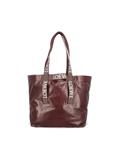 Loewe Feld Shopper Bag In Red