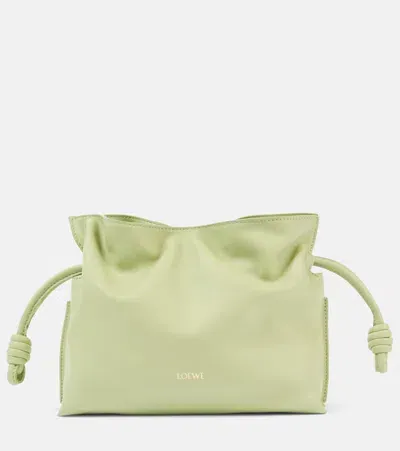 Loewe Flamenco Mini Leather Clutch In Nude & Neutrals