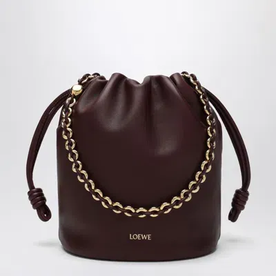 Loewe Flamenco Purse Bucket Bag In Mellow Nappa Lambskin In Burgundy