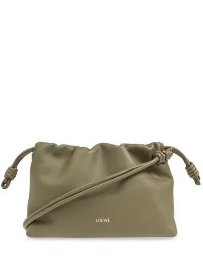 Loewe Flamenco Leather Clutch In Green