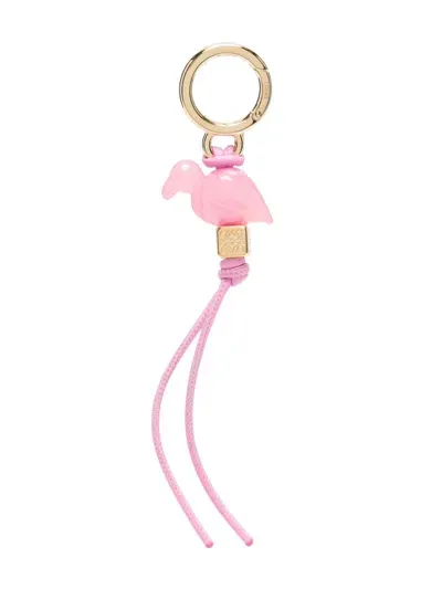 Loewe Flamingo Dice Leather Charm In Pink