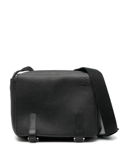 Loewe Flap-fastening Messenger Bag In Black