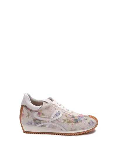 Loewe Floral Printed Low-top Sneakers In White